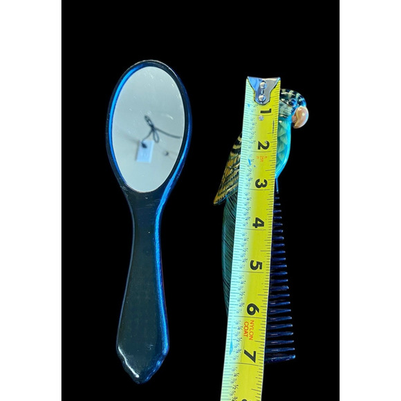 Parrot Bird Set Lot Comb & Mirror Set Handheld Carved Detail Vintage Lot - Picture 9 of 10